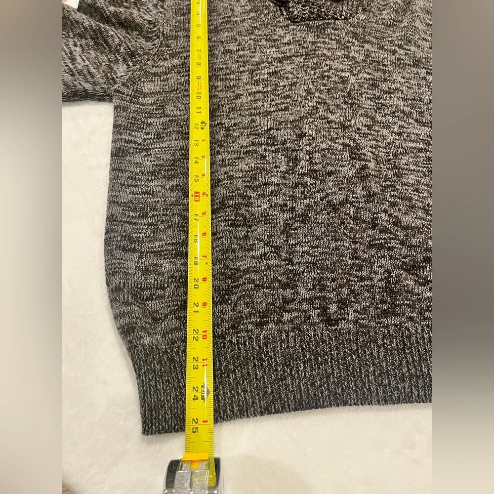 Men’s Original Weatherproof Vintage Sweater Size Large Black/Grey Cowl Neck - Picture 7 of 8